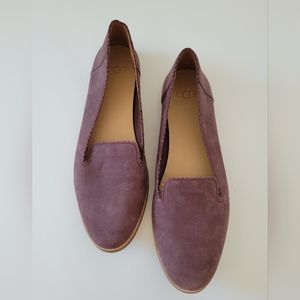 UGG Purple Leather Suede Vista Scalloped Pointed Flats (Size 8.5)